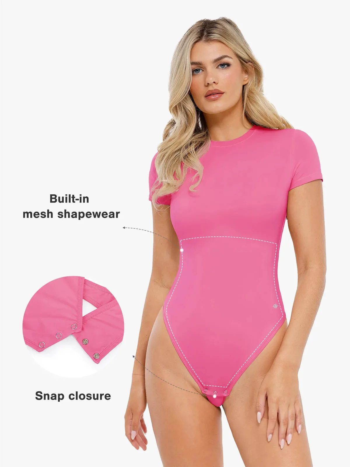 Shapewear Cloudsense Short Sleeve Crew-Neck Bodysuit - Image 20