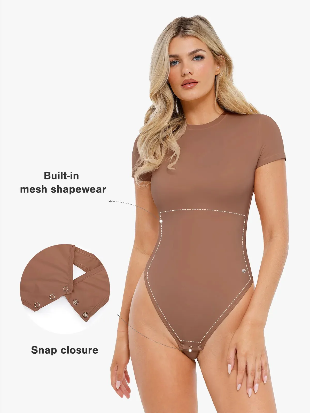 Shapewear Cloudsense Short Sleeve Crew-Neck Bodysuit - Image 26