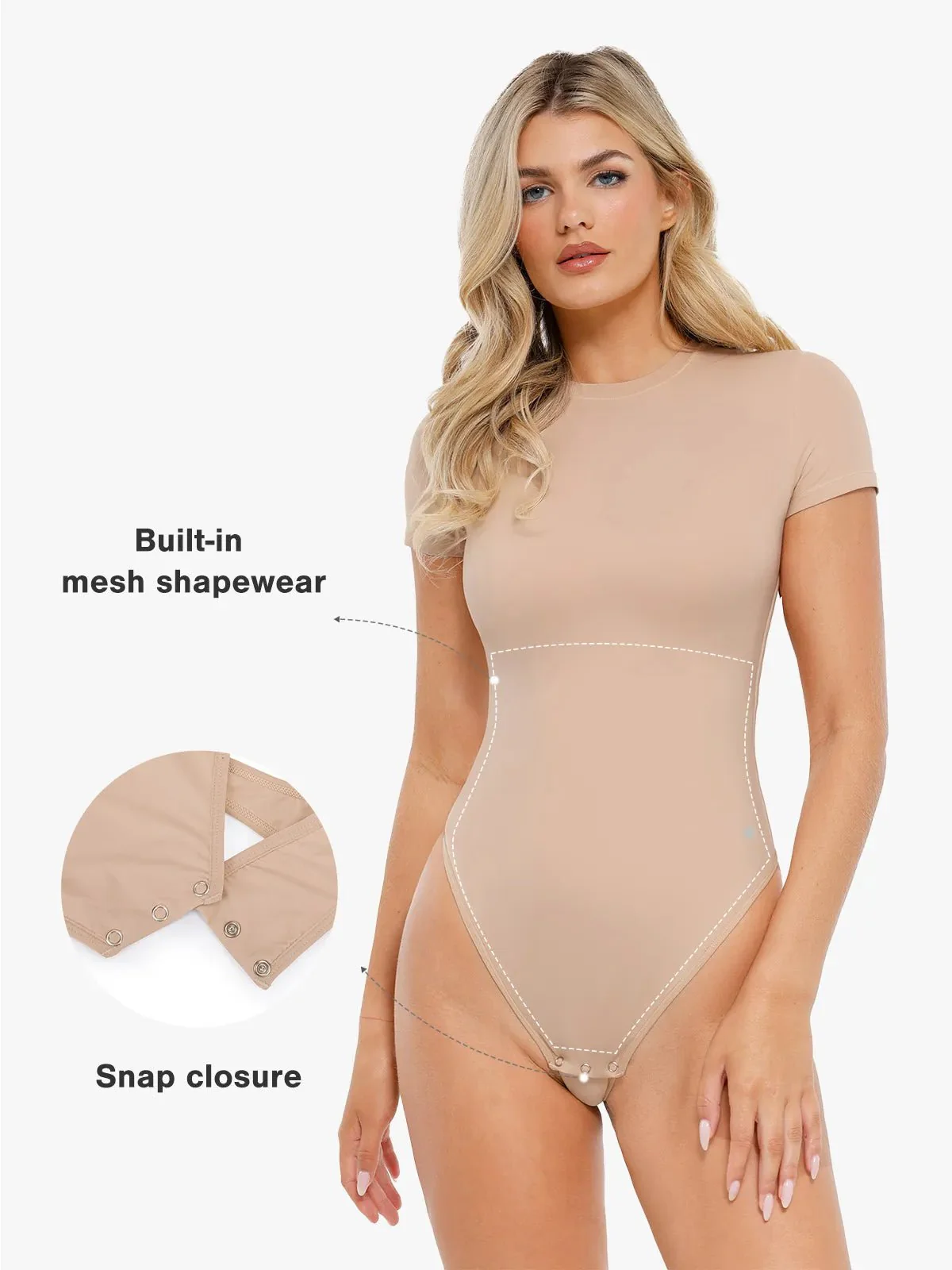 Shapewear Cloudsense Short Sleeve Crew-Neck Bodysuit - Image 32