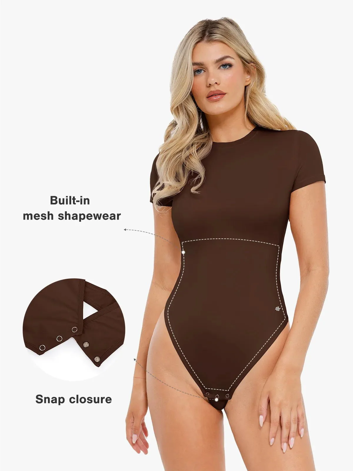 Shapewear Cloudsense Short Sleeve Crew-Neck Bodysuit - Image 45