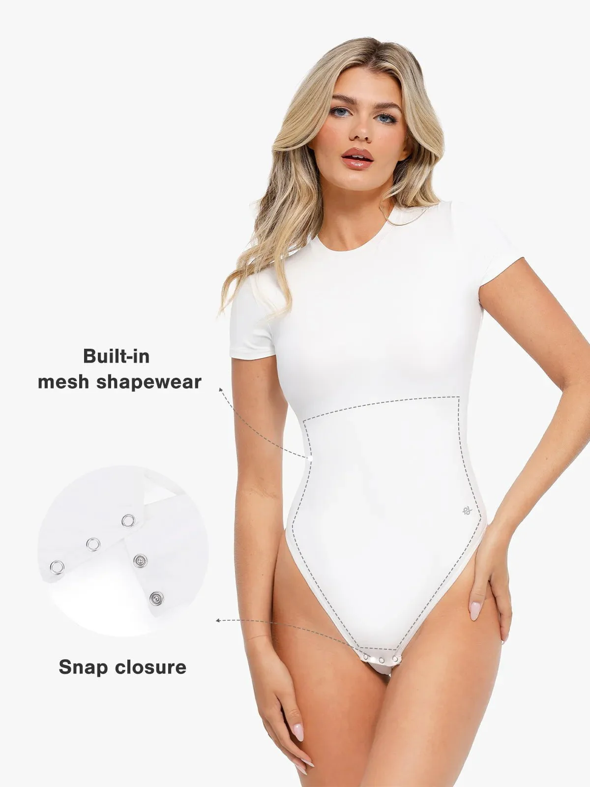 Shapewear Cloudsense Short Sleeve Crew-Neck Bodysuit - Image 8