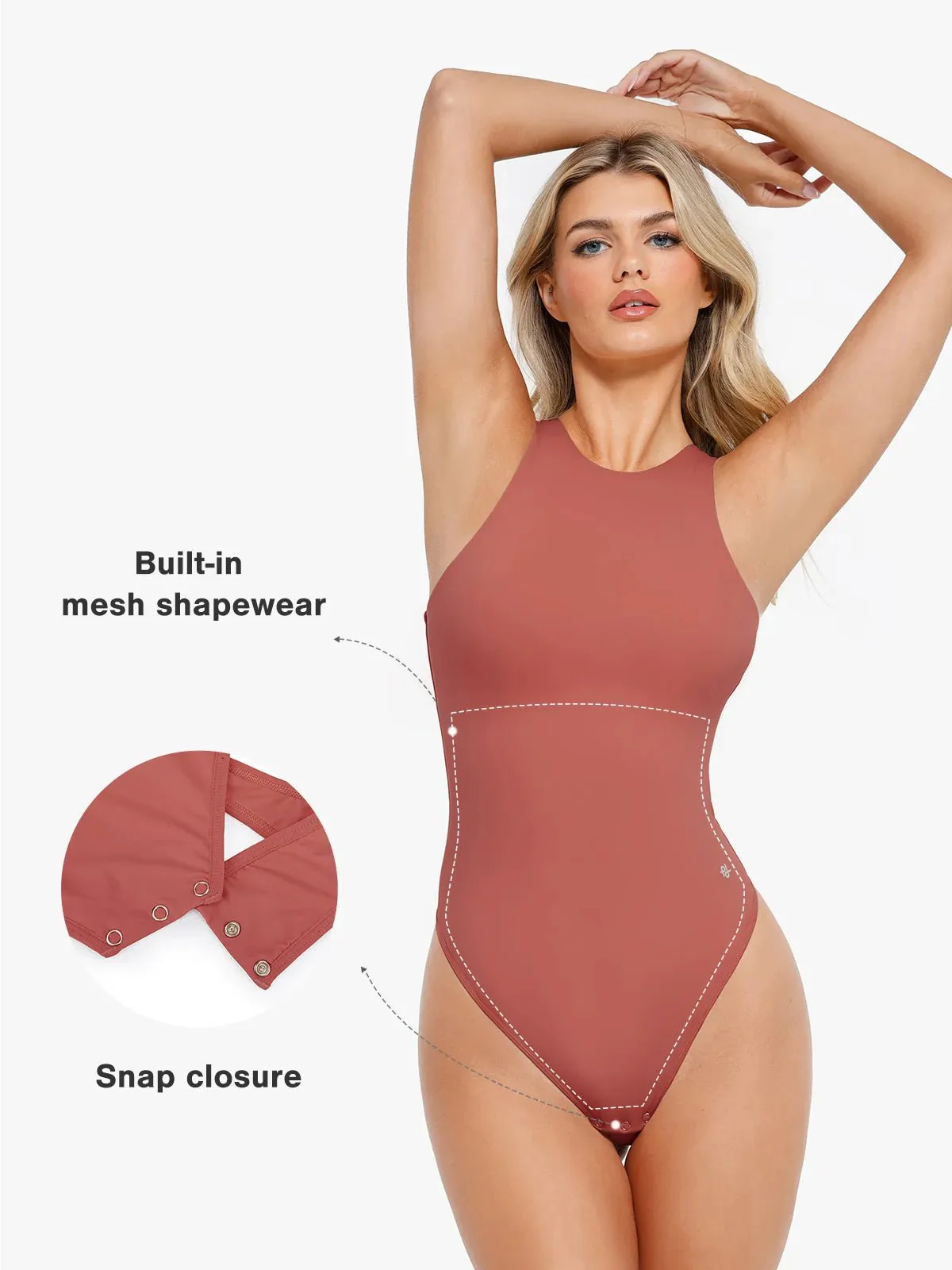 Shapewear Cloudsense Sleeveless Cutaway Round Neck Bodysuit - Image 11