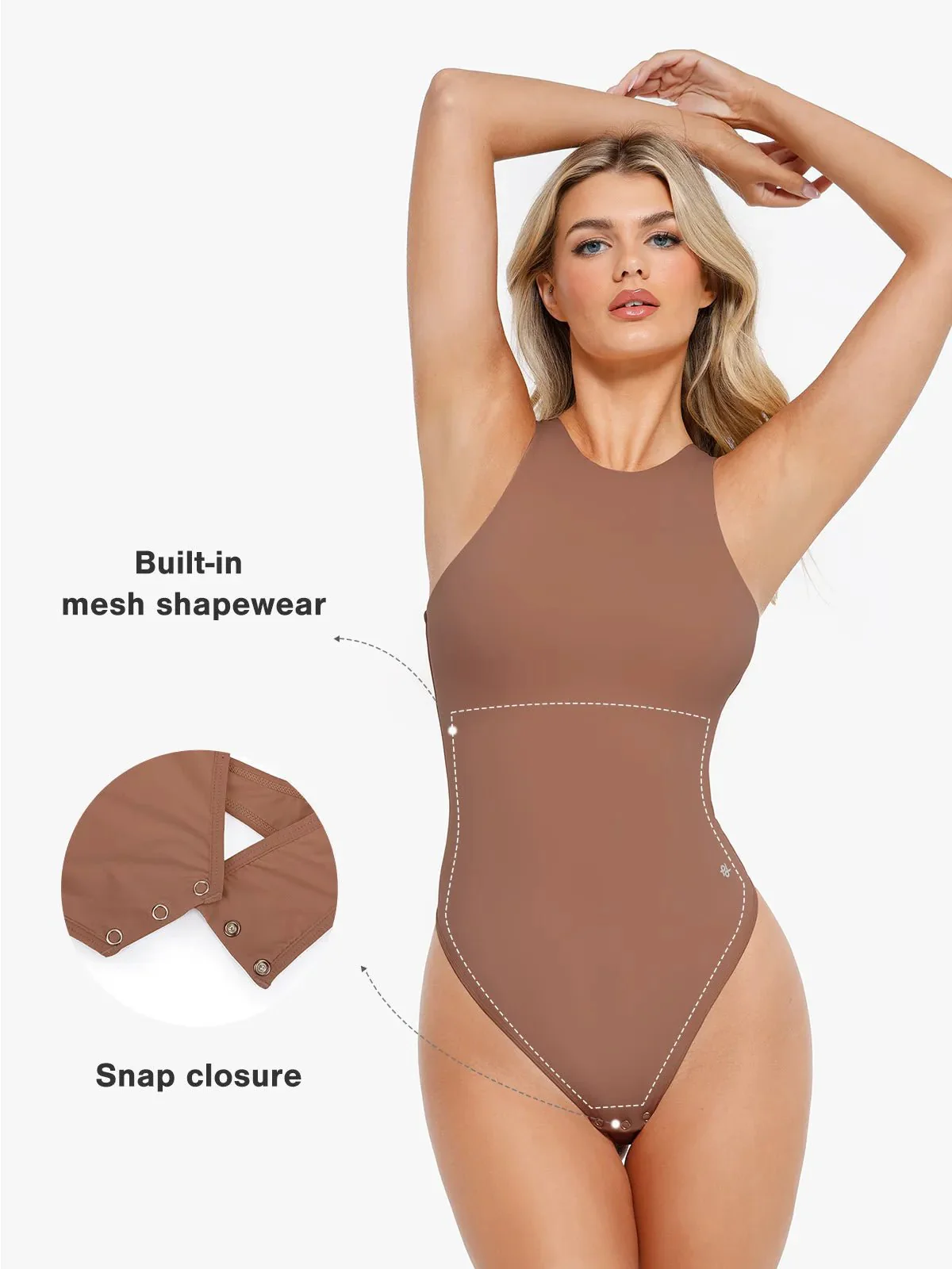 Shapewear Cloudsense Sleeveless Cutaway Round Neck Bodysuit - Image 18