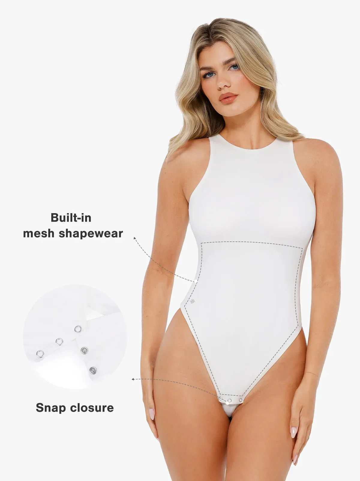Shapewear Cloudsense Sleeveless Cutaway Round Neck Bodysuit - Image 24