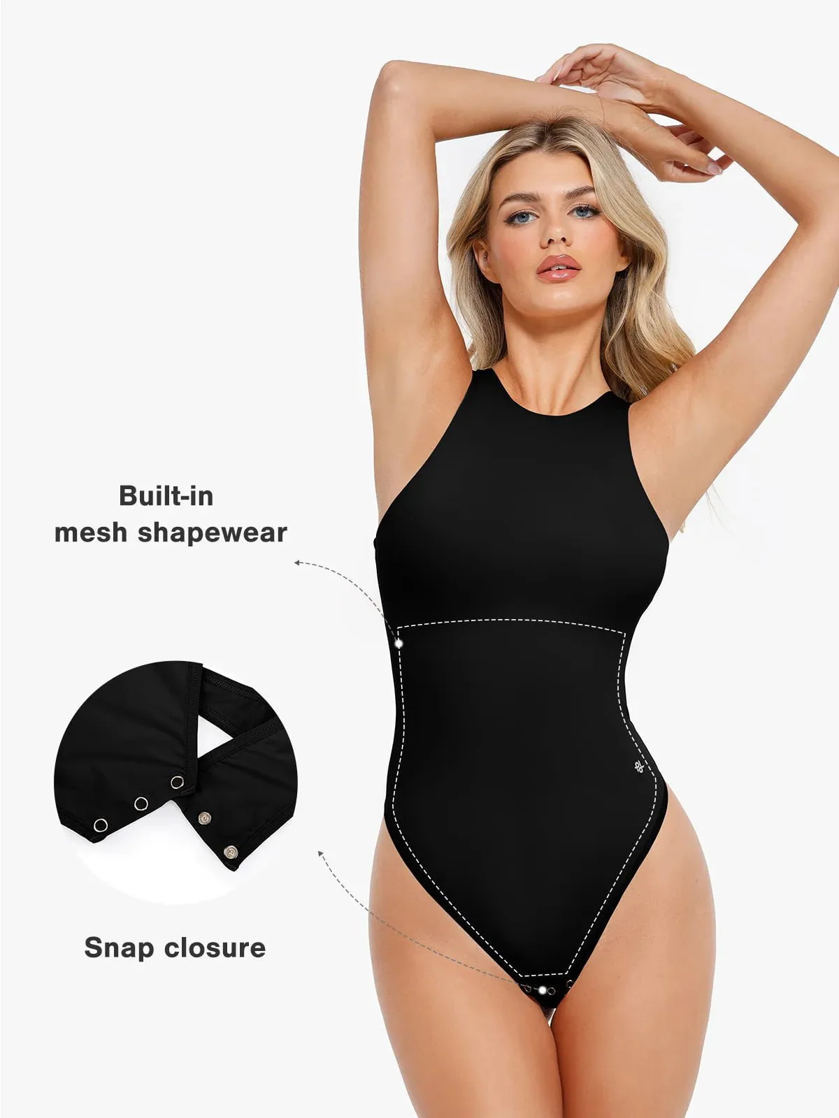 Shapewear Cloudsense Sleeveless Cutaway Round Neck Bodysuit - Image 3