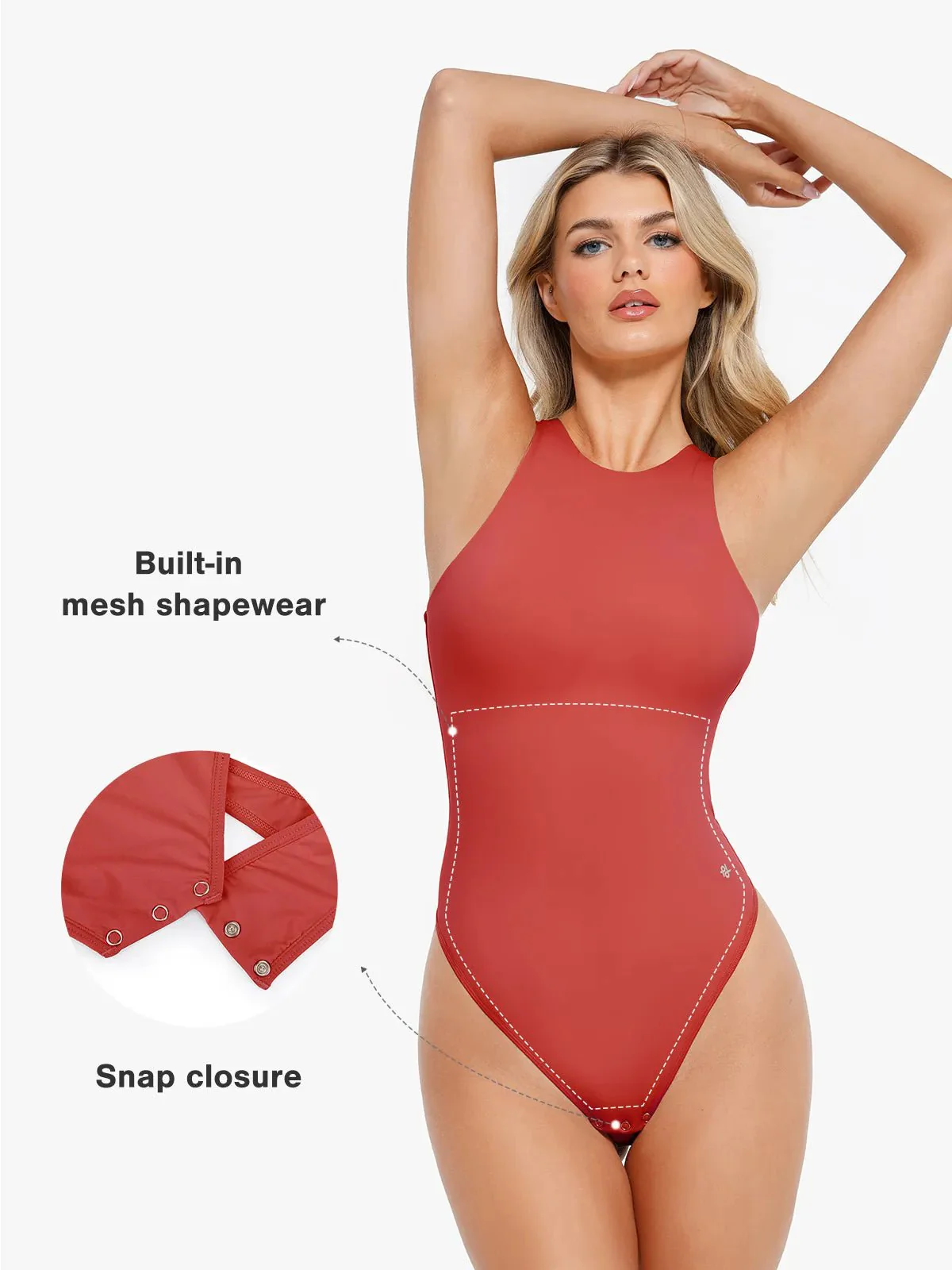 Shapewear Cloudsense Sleeveless Cutaway Round Neck Bodysuit - Image 31