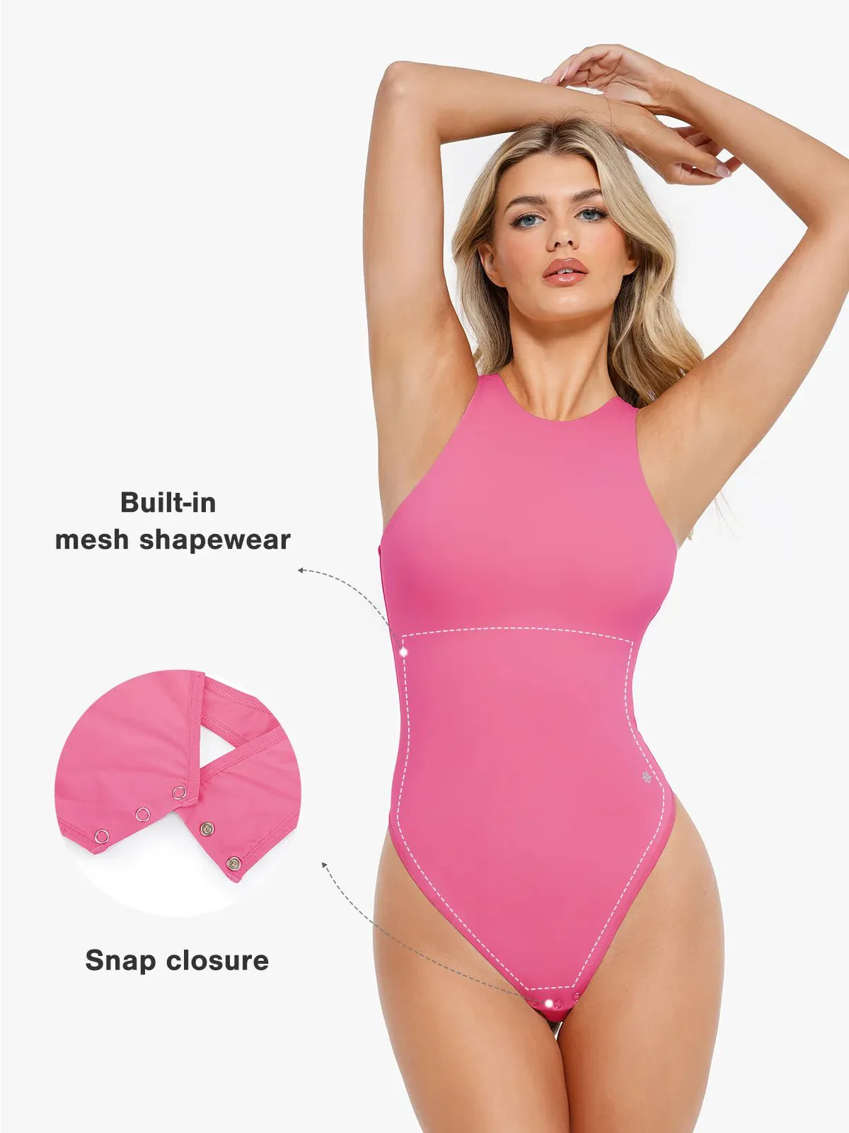 Shapewear Cloudsense Sleeveless Cutaway Round Neck Bodysuit - Image 37