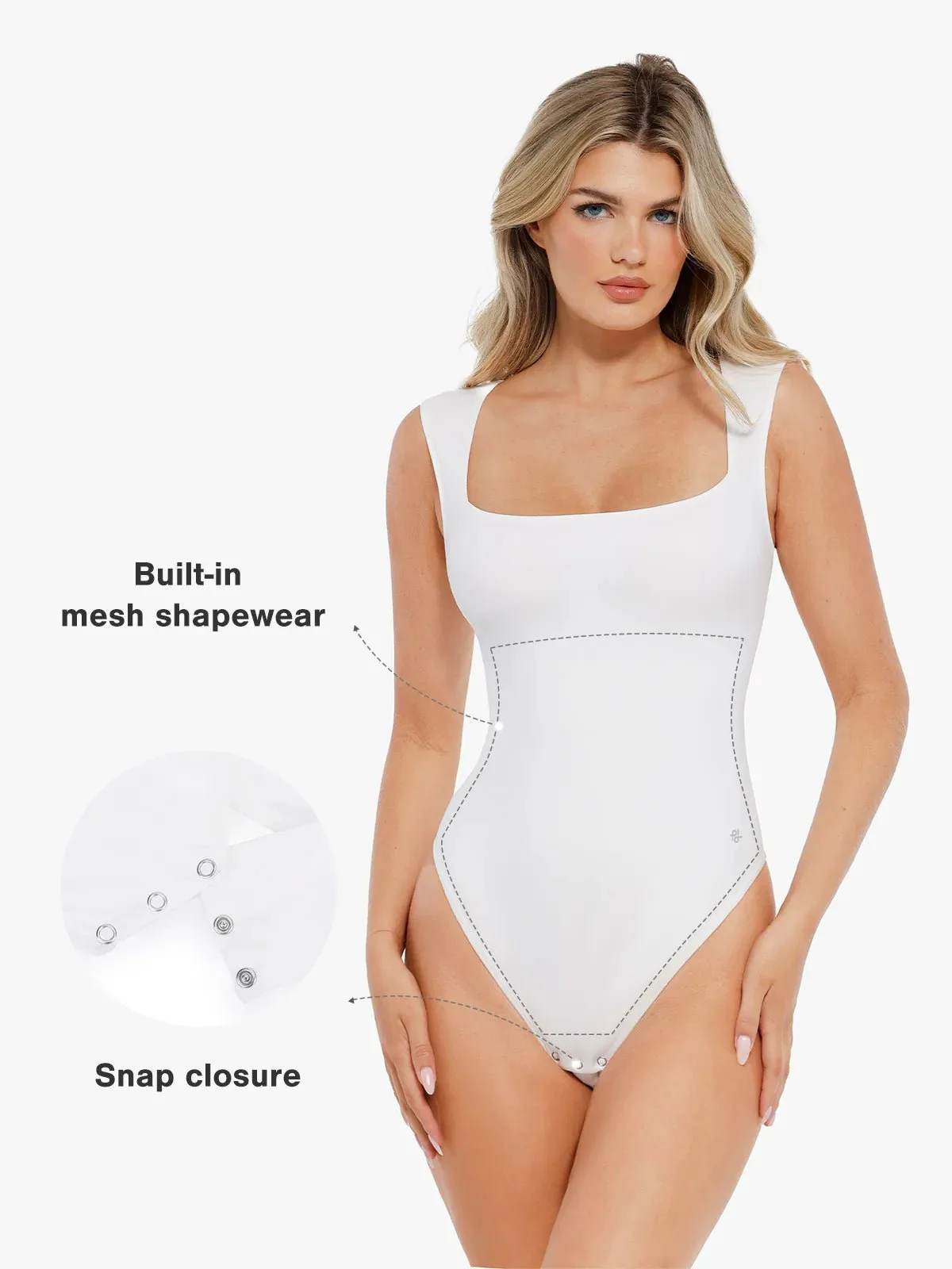Shapewear Cloudsense Sleeveless Square Neck Bodysuit - Image 7