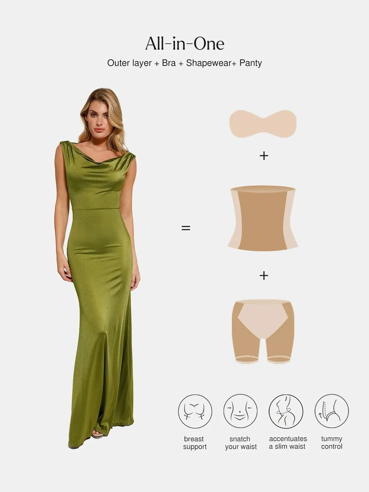 Shapewear Convertible Shine Sculpting Mermaid Dress - Image 16