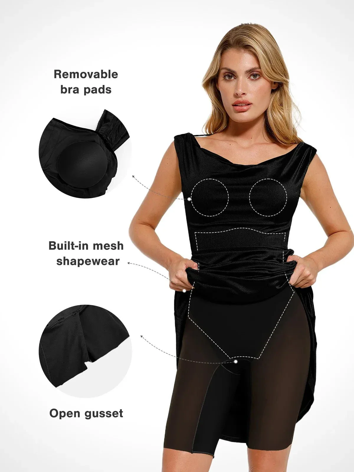 Shapewear Convertible Shine Sculpting Mermaid Dress - Image 3