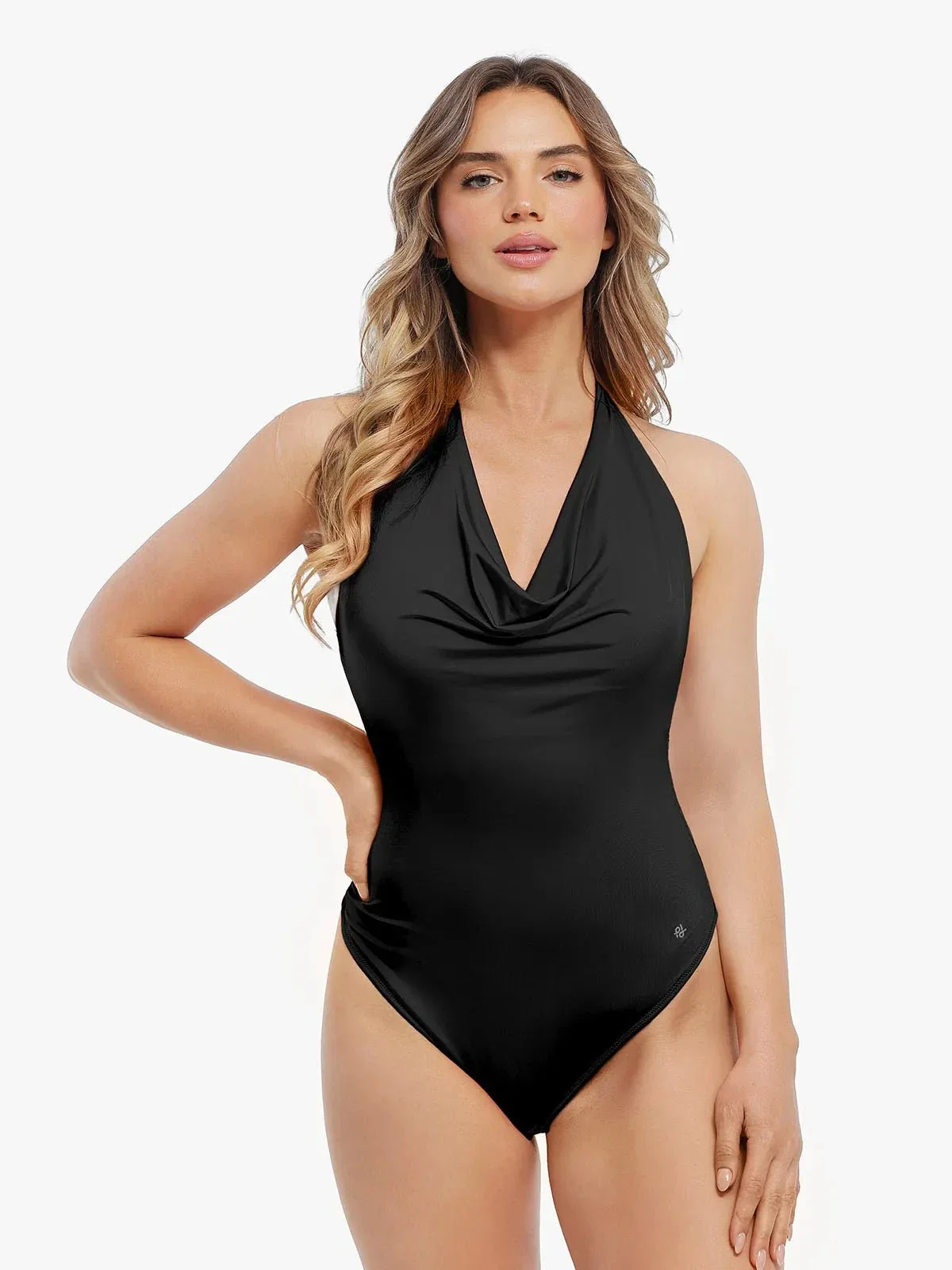 Shapewear Cowl Neck Halter Tummy Control Bodysuit - Image 14