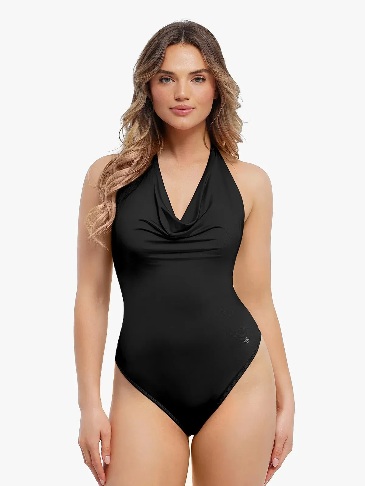Shapewear Cowl Neck Halter Tummy Control Bodysuit - Image 8