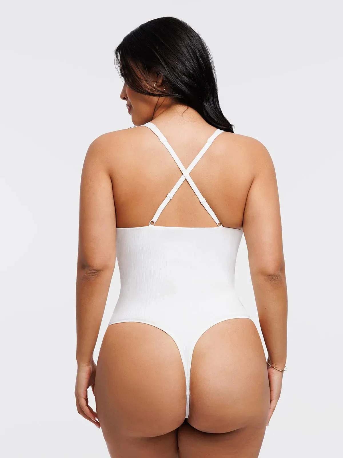 Shapewear Cross-Front Draped Halter Tummy Control Bodysuit - Image 3