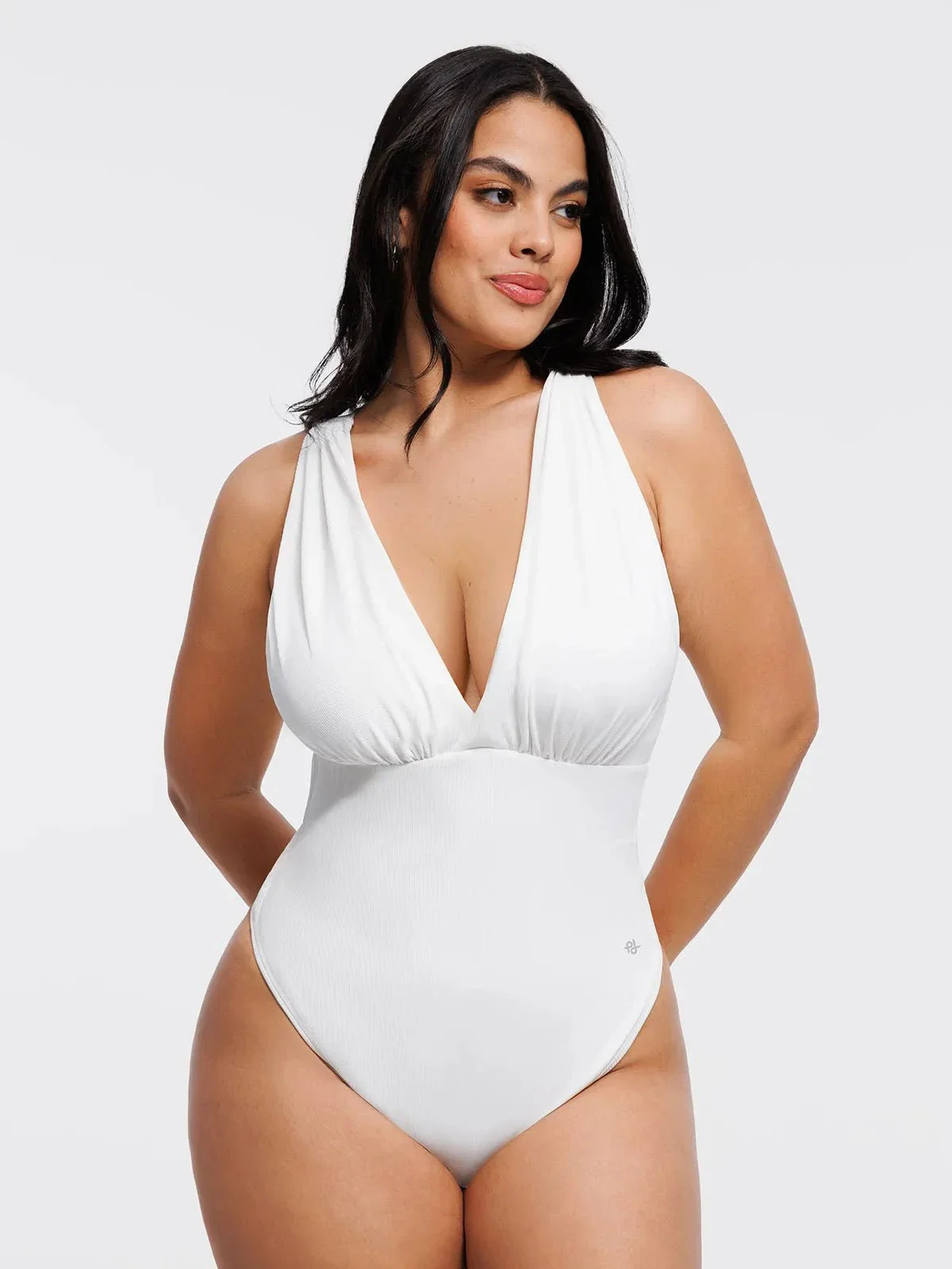 Shapewear Cross-Front Draped Halter Tummy Control Bodysuit - Image 5
