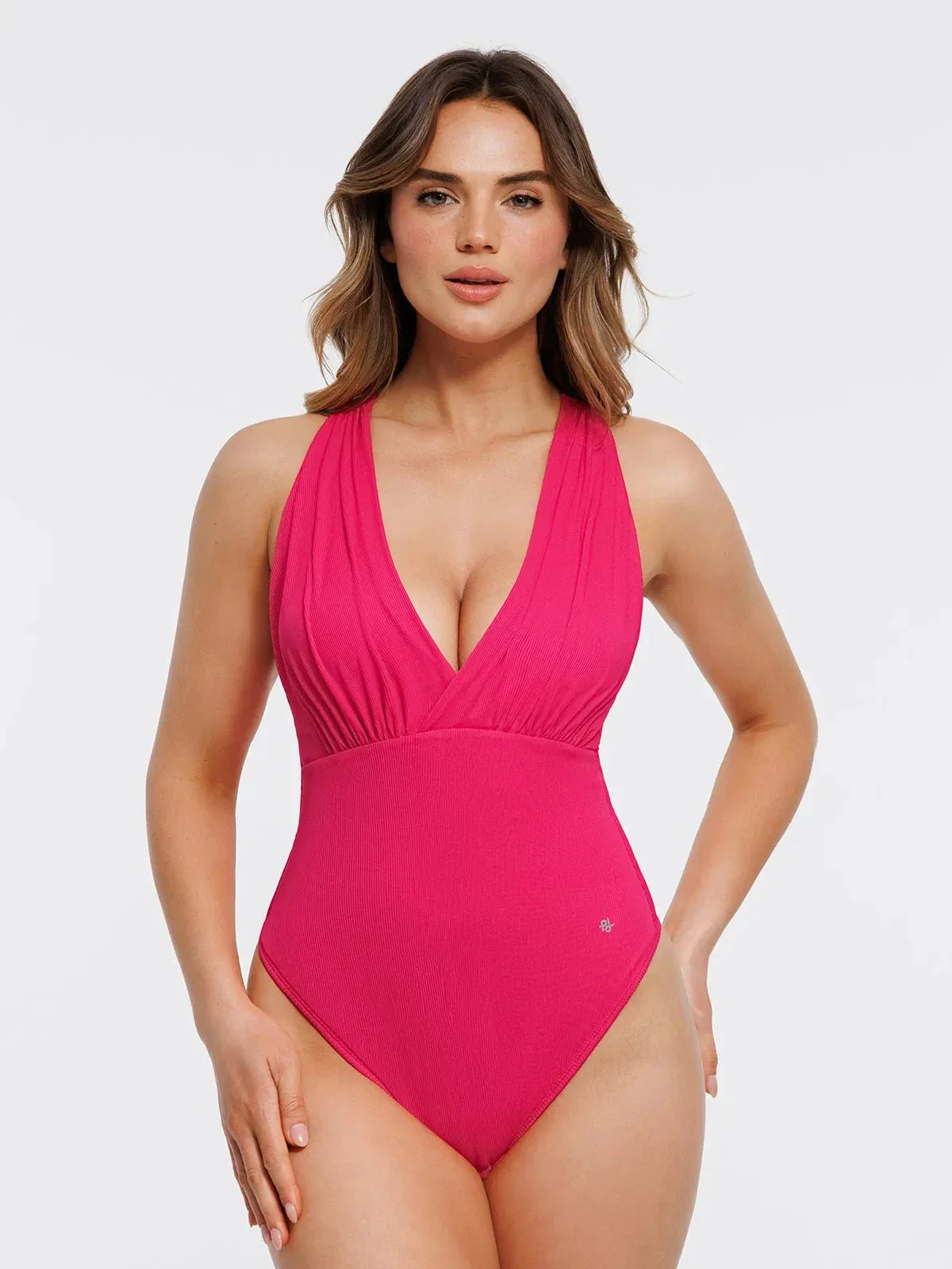 Shapewear Cross-Front Draped Halter Tummy Control Bodysuit - Image 6