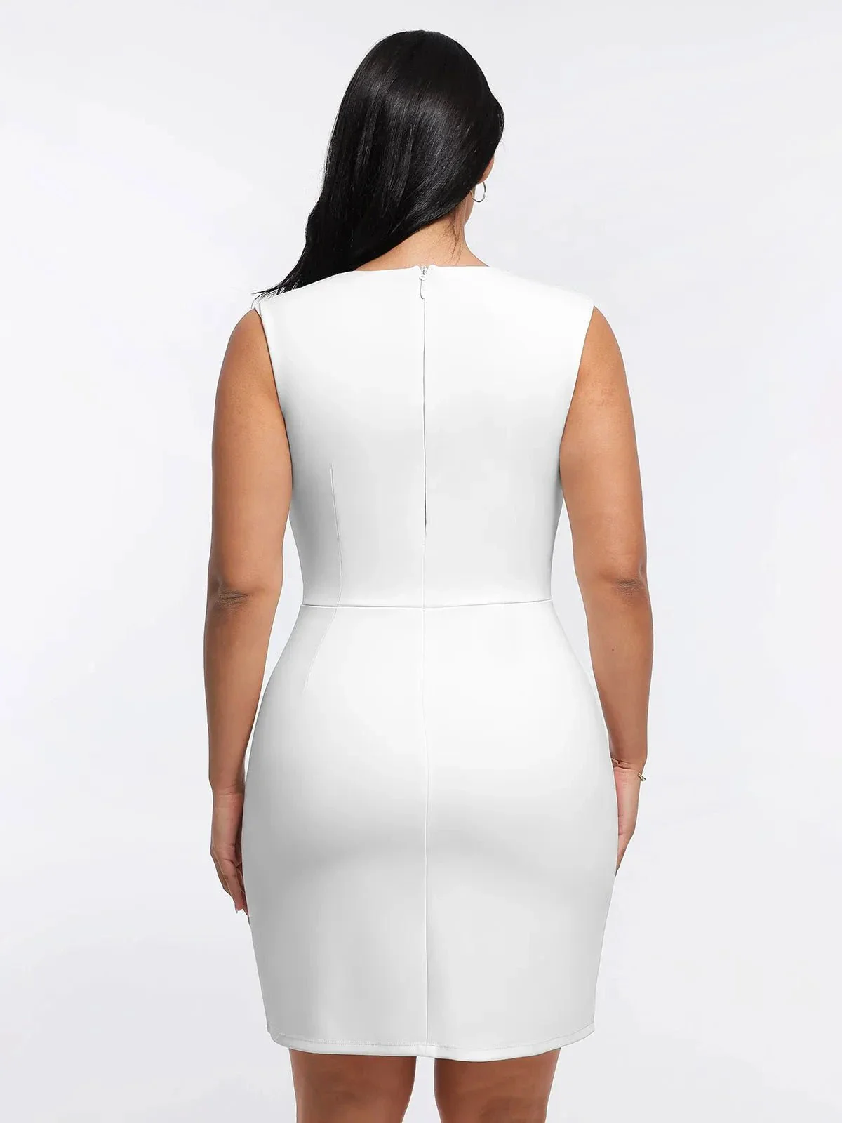 Shapewear Cut-in Square Neck Sculpting Midi Dress - Image 5