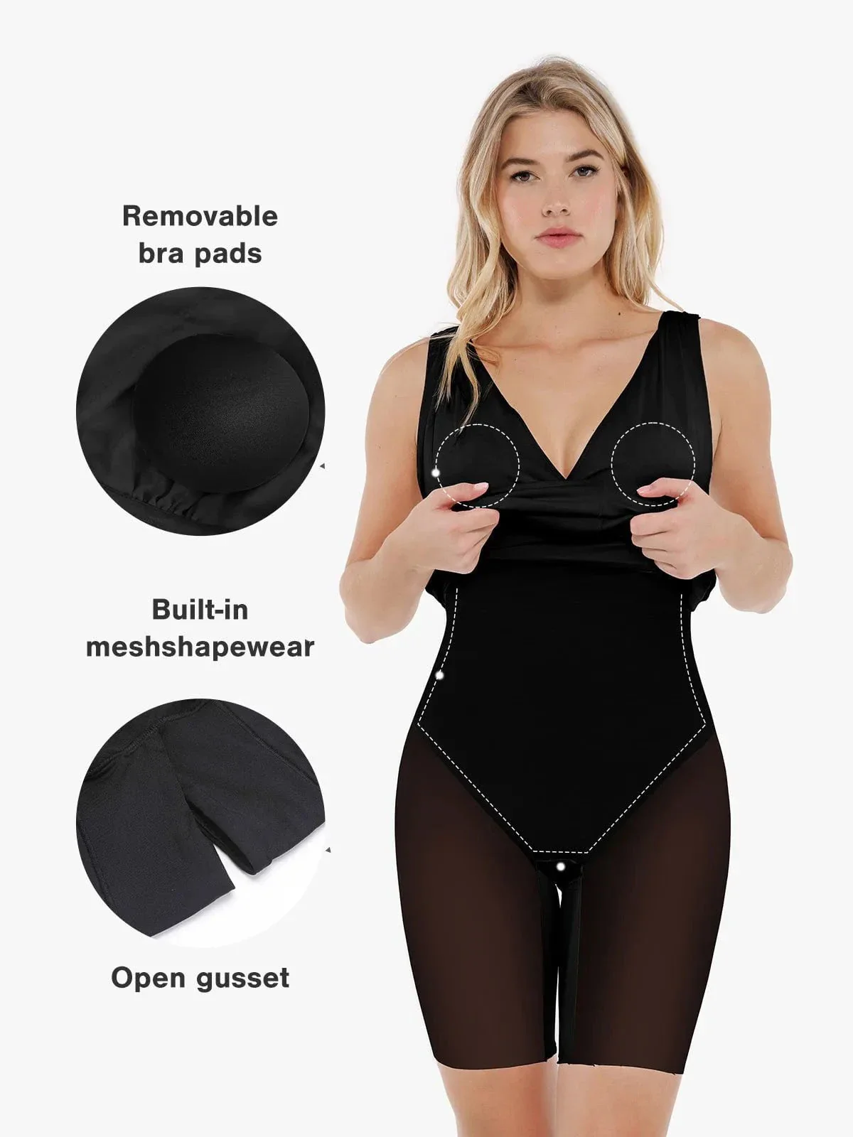 Shapewear Deep V-Neck Bias Twist Sculpting Mini Dress - Image 16