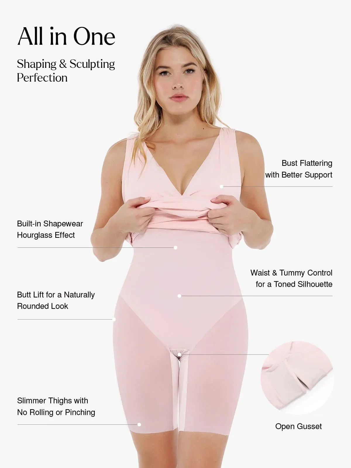 Shapewear Deep V-Neck Bias Twist Sculpting Mini Dress - Image 8