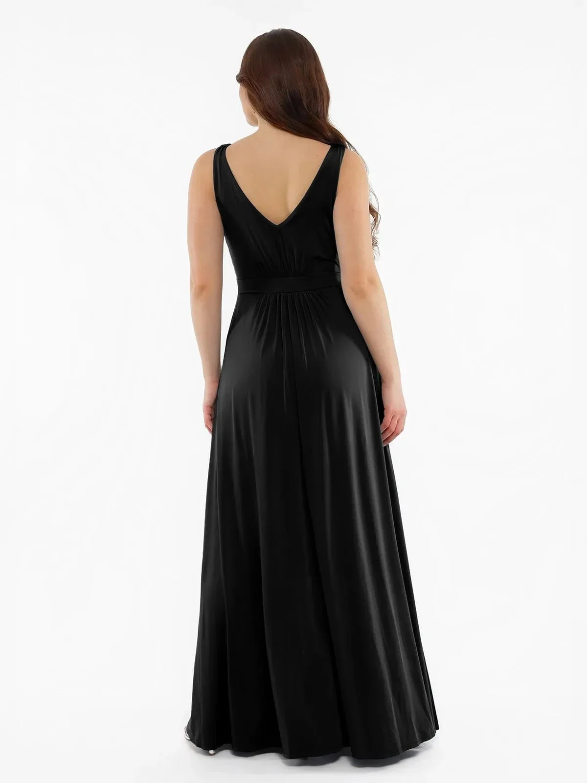 Shapewear Deep V-Neck Front Slit Goddess Maxi Dress - Image 11
