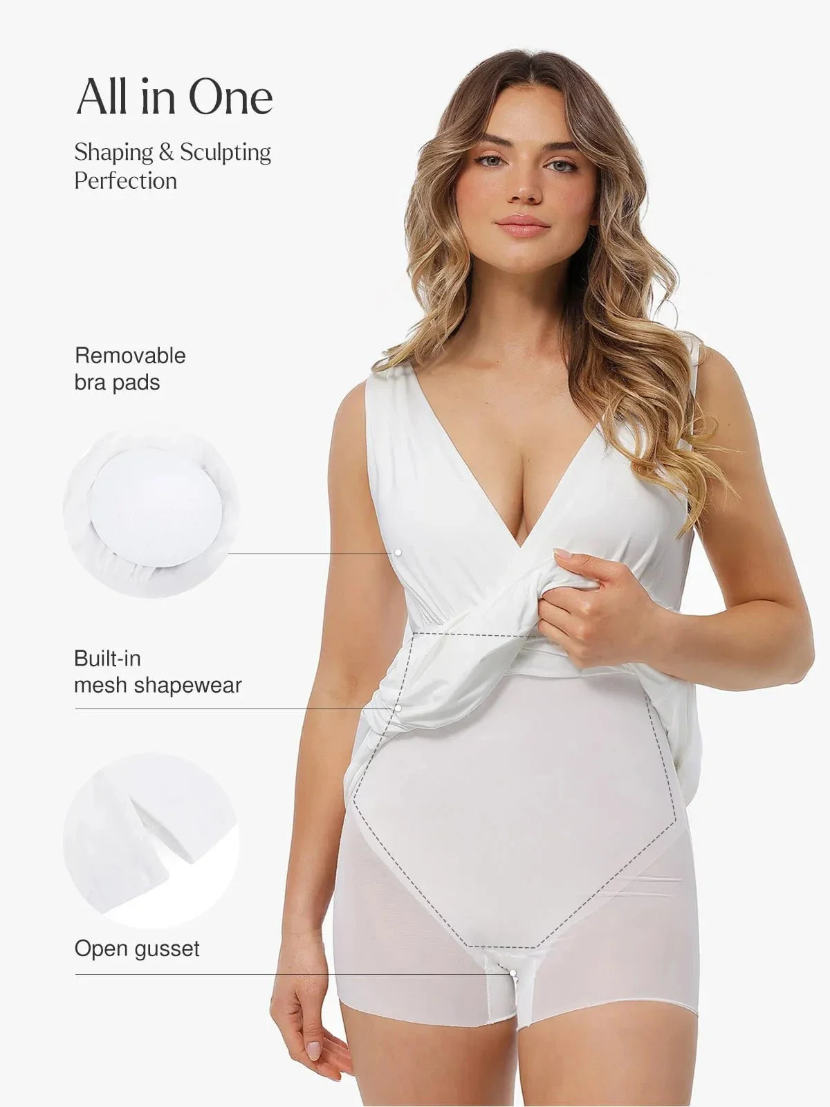 Shapewear Deep V-Neck Front Slit Goddess Maxi Dress - Image 16