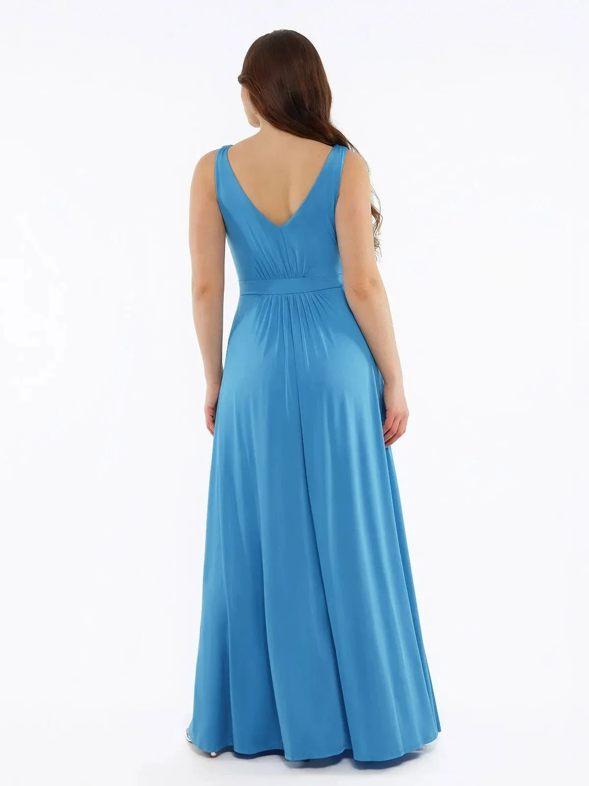 Shapewear Deep V-Neck Front Slit Goddess Maxi Dress - Image 5