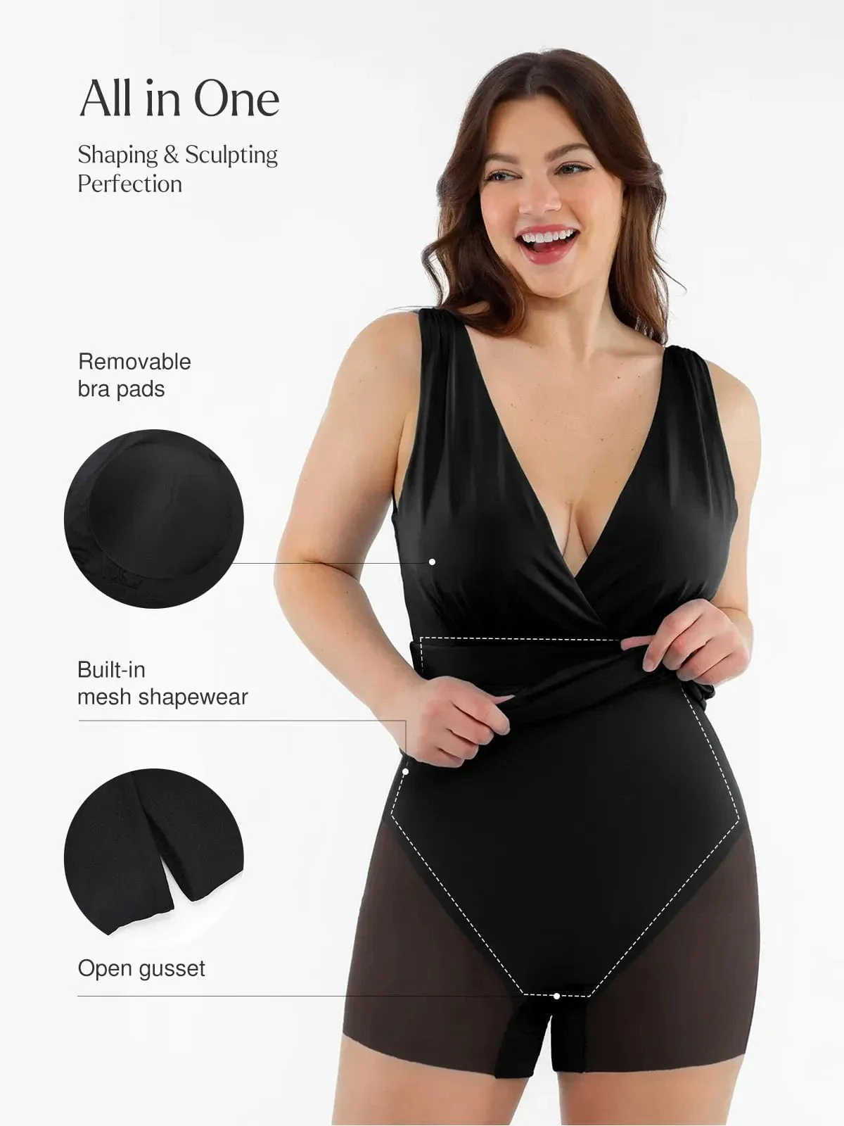 Shapewear Deep V-Neck Front Slit Goddess Maxi Dress - Image 9