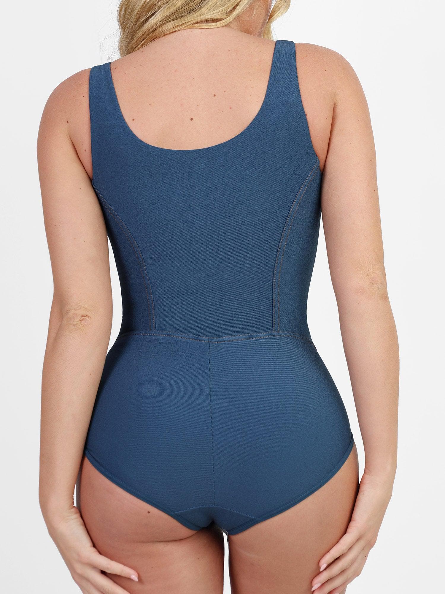 Shapewear Denim Tummy Control Corset Bodysuit - Image 4