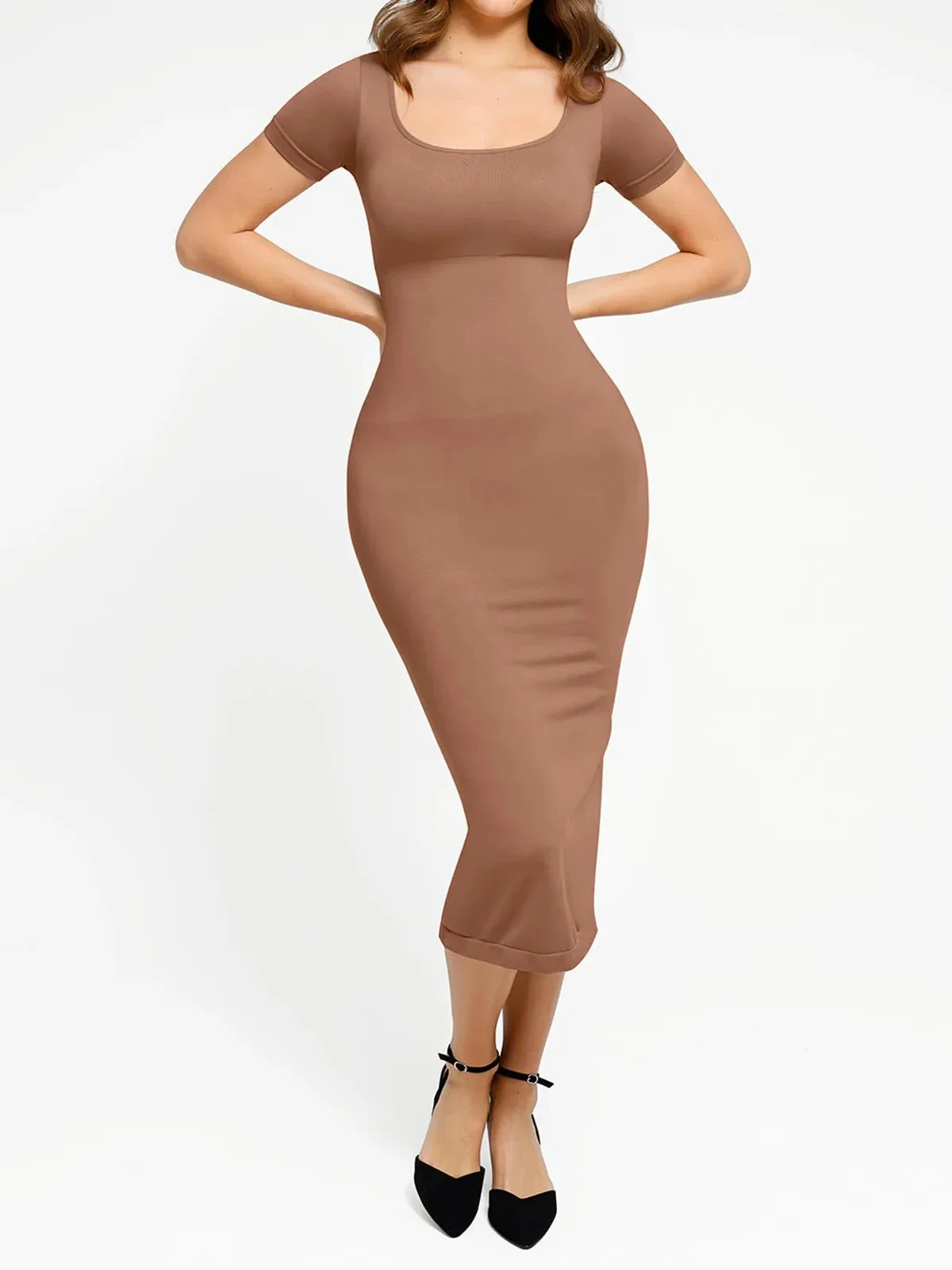 Shapewear Eco-Friendly Sculpting Midi Dress Set - Image 17