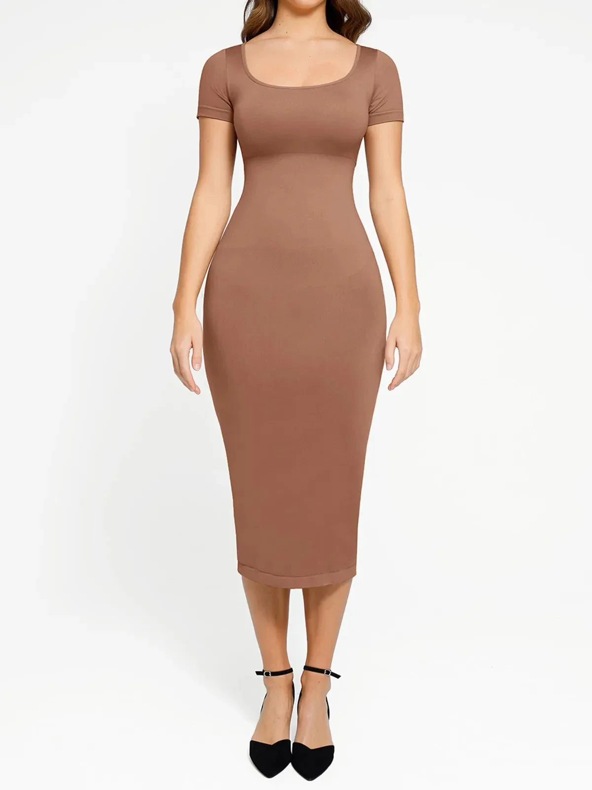Shapewear Eco-Friendly Sculpting Midi Dress Set - Image 19