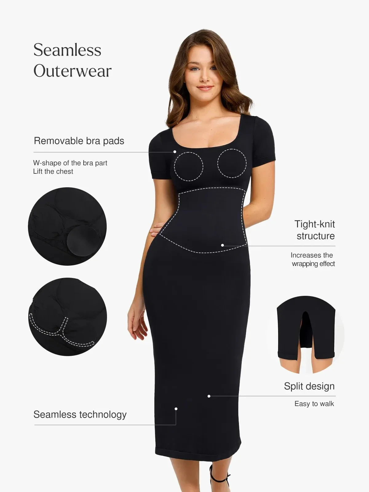Shapewear Eco-Friendly Sculpting Midi Dress Set - Image 22
