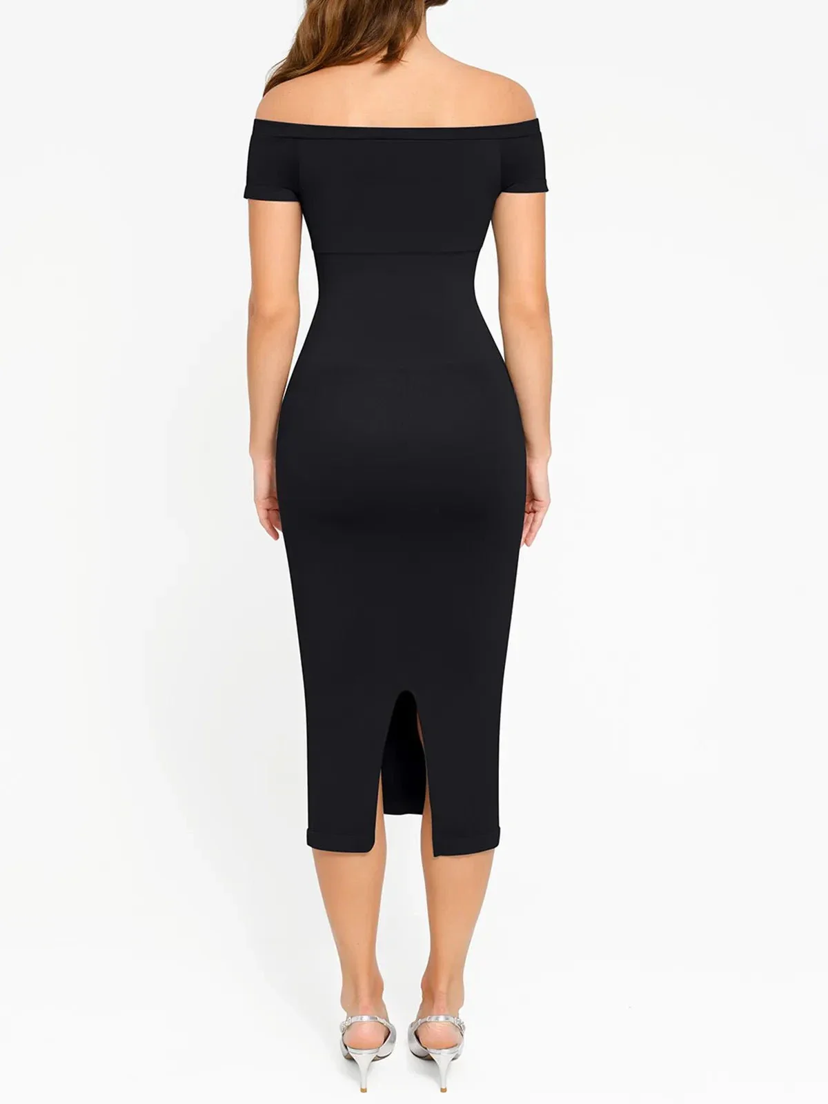 Shapewear Eco-Friendly Off Shoulder Seamless Dress - Image 11