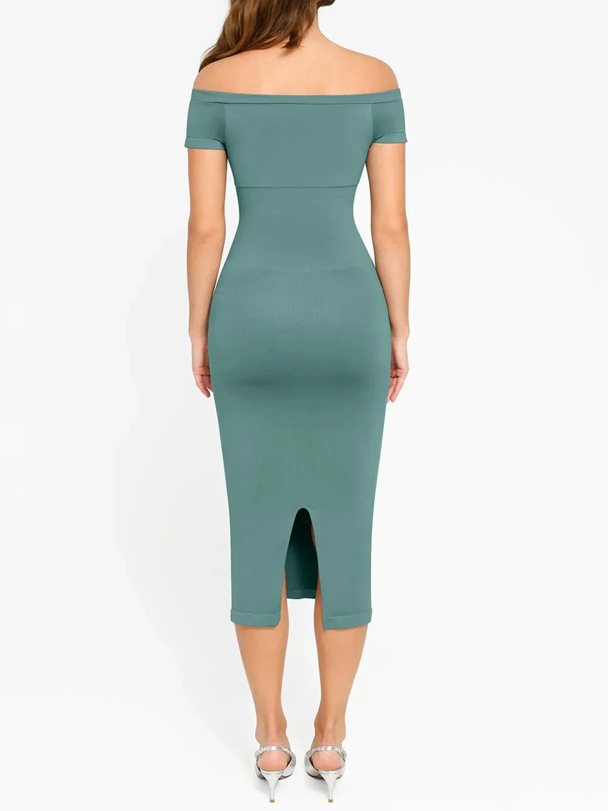 Shapewear Eco-Friendly Off Shoulder Seamless Dress - Image 4