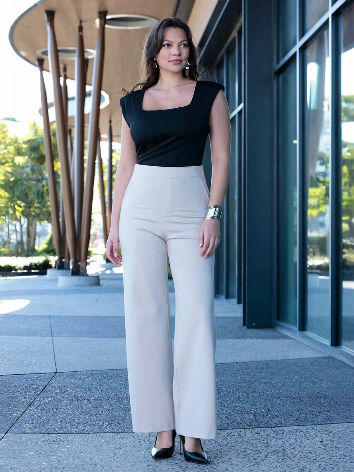 Shapewear Executive High Waisted Wide-Leg Ponte Pants - Image 16
