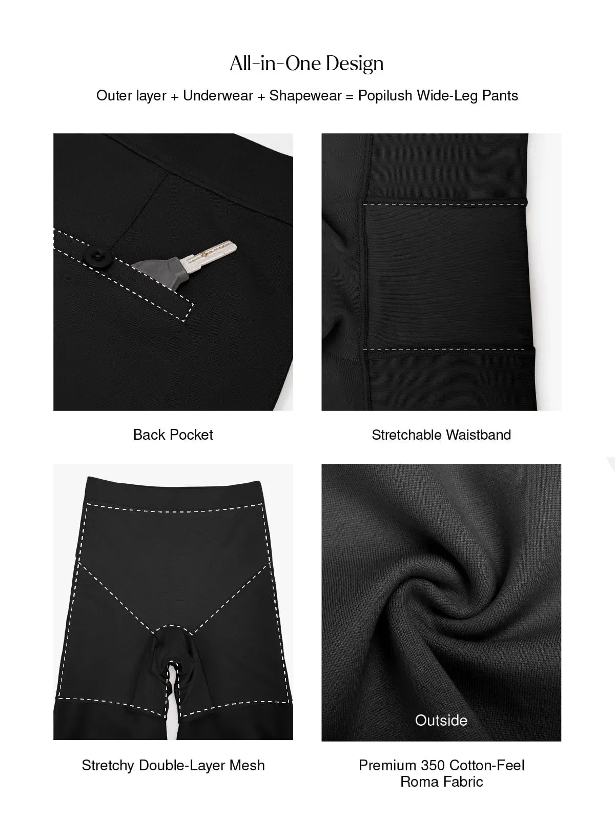 Shapewear Executive High Waisted Wide-Leg Ponte Pants - Image 3