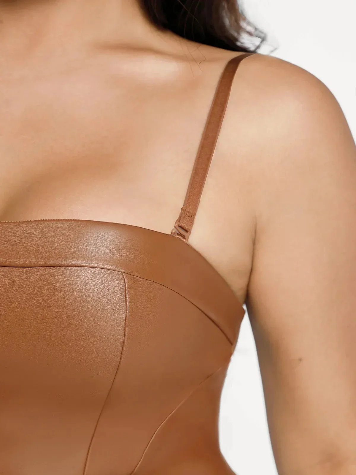 Shapewear Faux Leather Corset Bodice Slimming Jumpsuit - Image 13