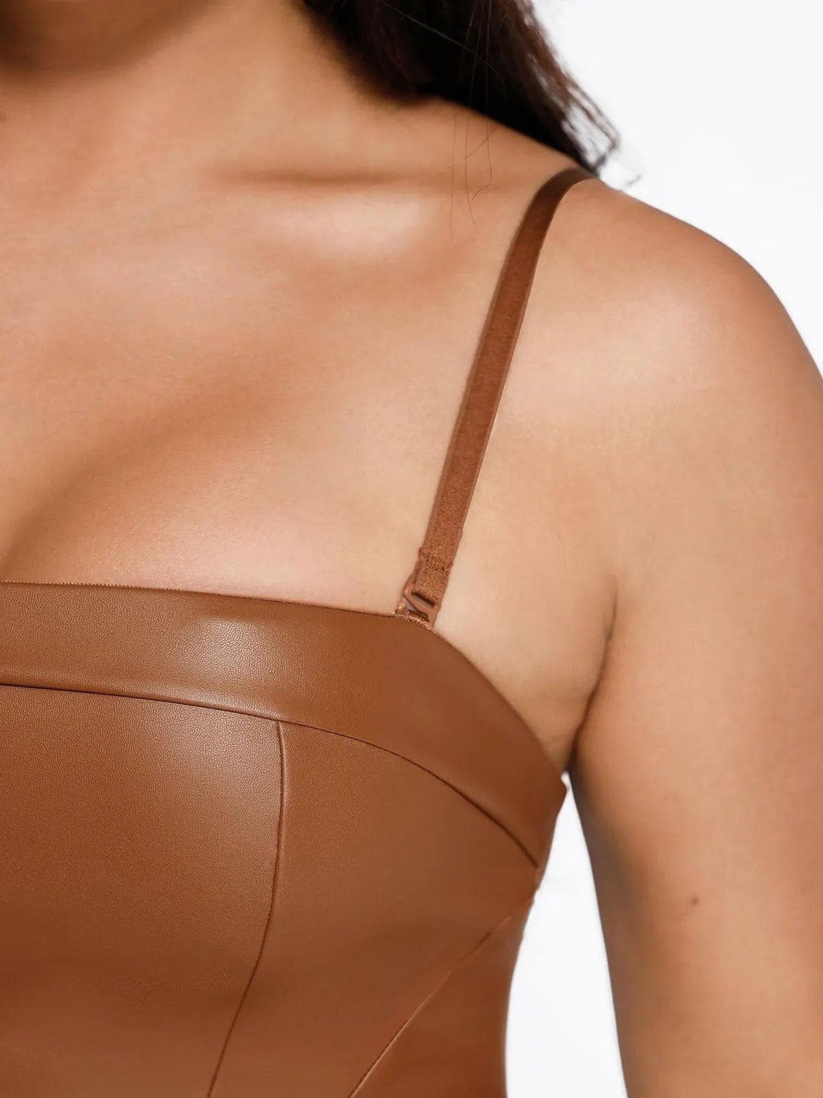 Shapewear Faux Leather Corset Jumpsuit Set - Image 16