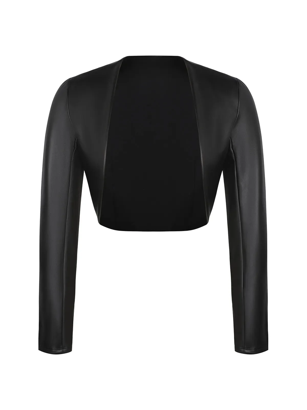 Shapewear Faux Leather Corset Midi Dress Bolero Jacket Set - Image 23