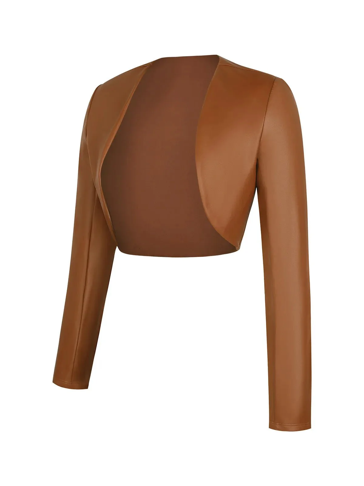 Shapewear Faux Leather Corset Midi Dress Bolero Jacket Set - Image 30