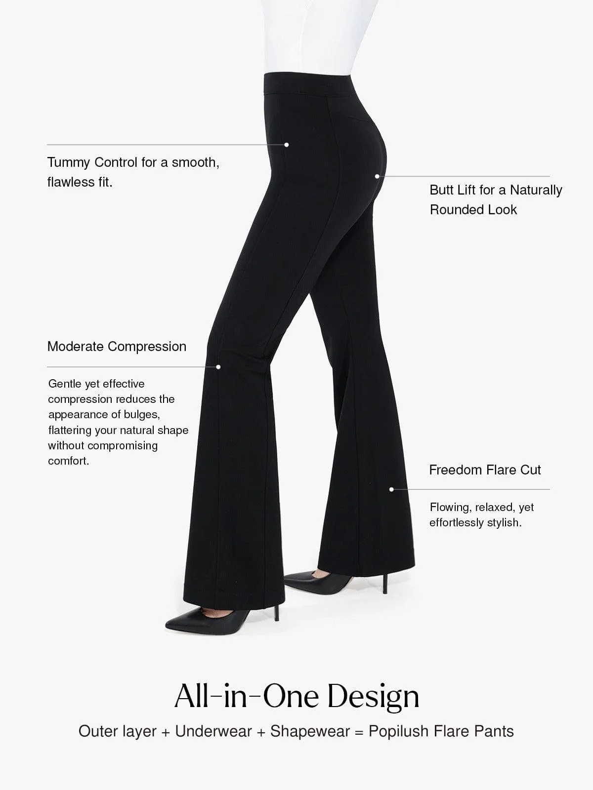 Shapewear Freedom Tummy Control Flare-Leg Ponte Pants - Image 10