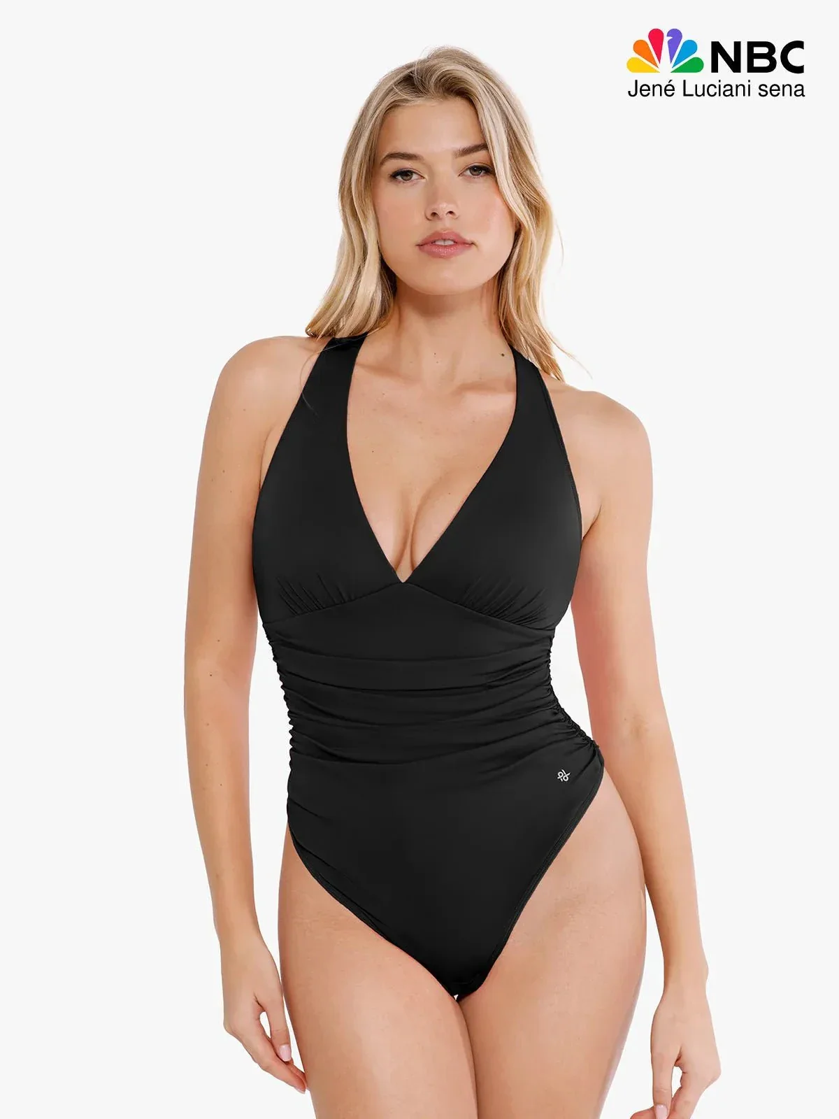 Shapewear Halter Cowl Neck Ruched Tummy Control Bodysuit - Image 7