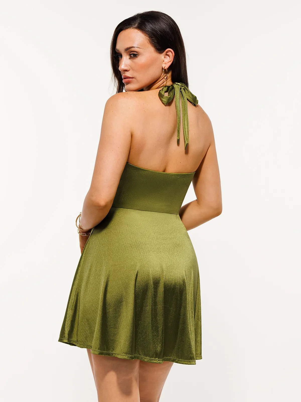 Shapewear Halter Fit & Flare Mini Dress - Image 39
