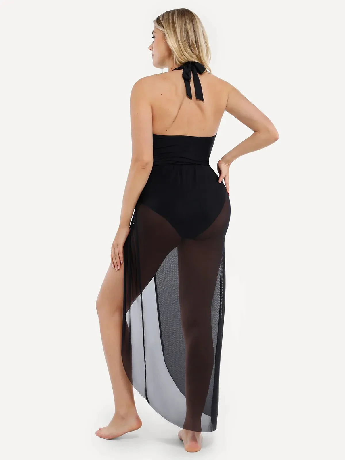 Shapewear Halter Tummy Control Swimsuit And Cover-Up Set - Image 11
