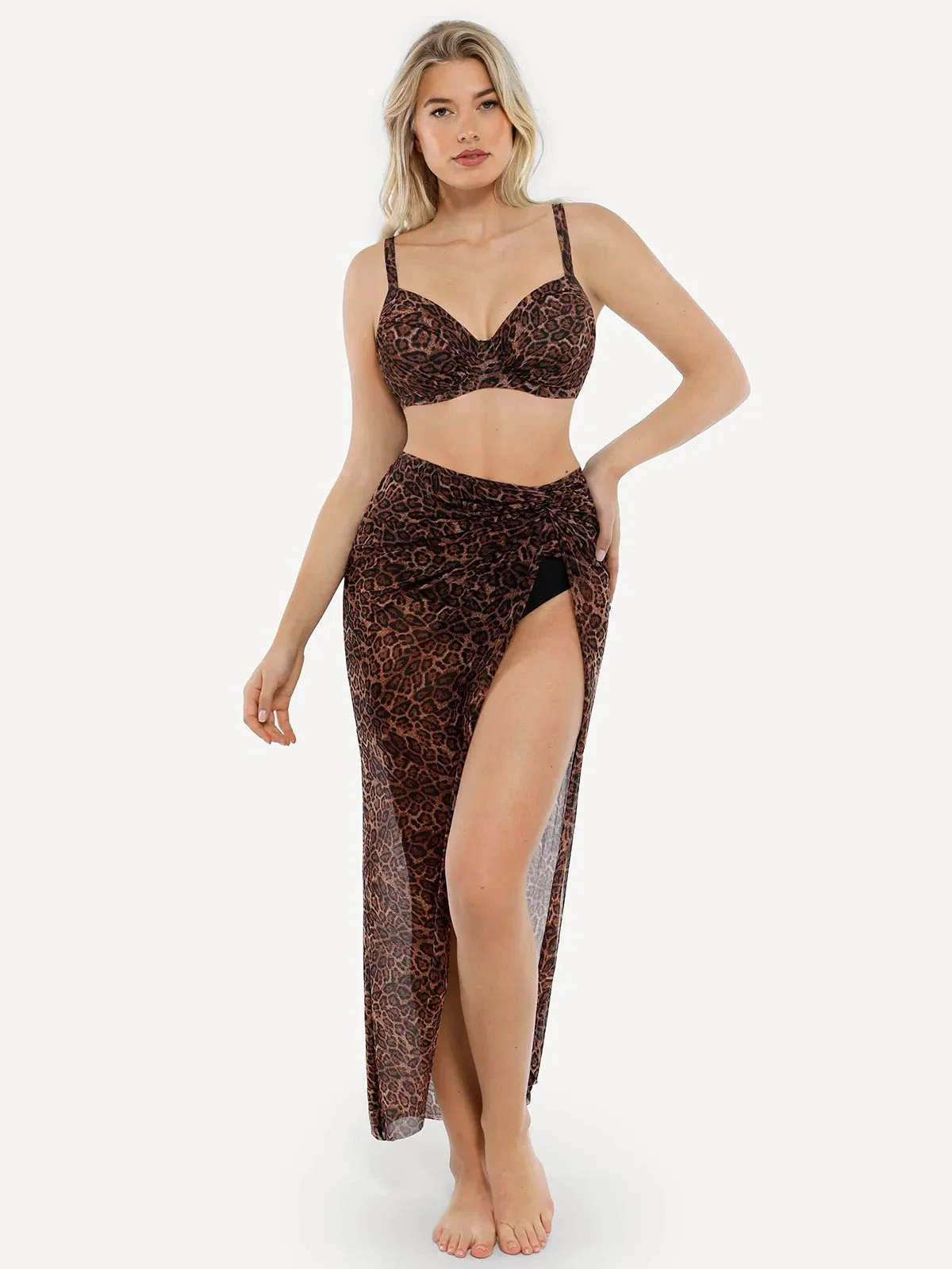 Shapewear Halter Tummy Control Swimsuit And Cover-Up Set - Image 5