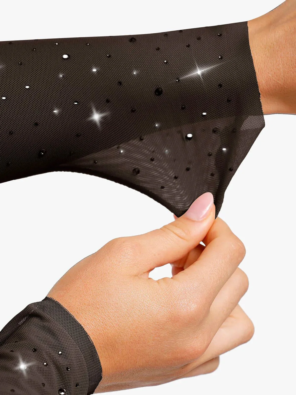 Shapewear Heat-Set Crystal Mesh Long-Sleeve Slimming Bodysuit - Image 30