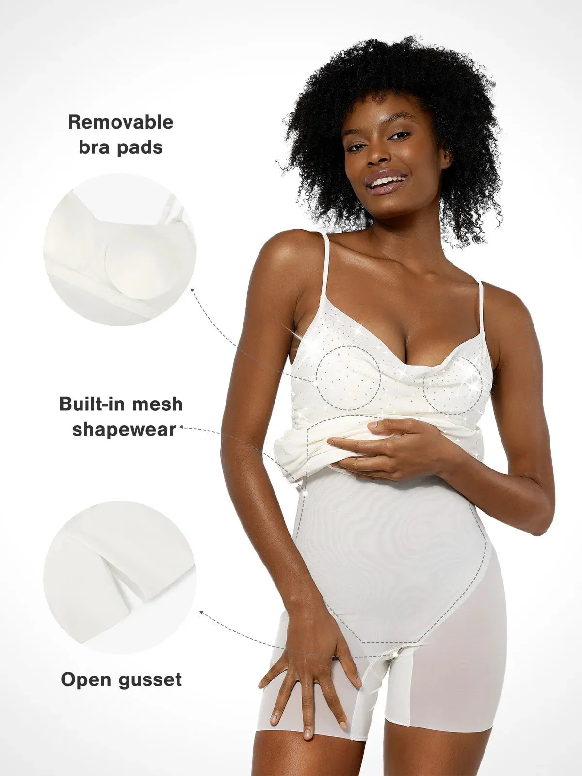 Shapewear Heat-Set Crystal Mesh Slimming Maxi Slip Dress - Image 3