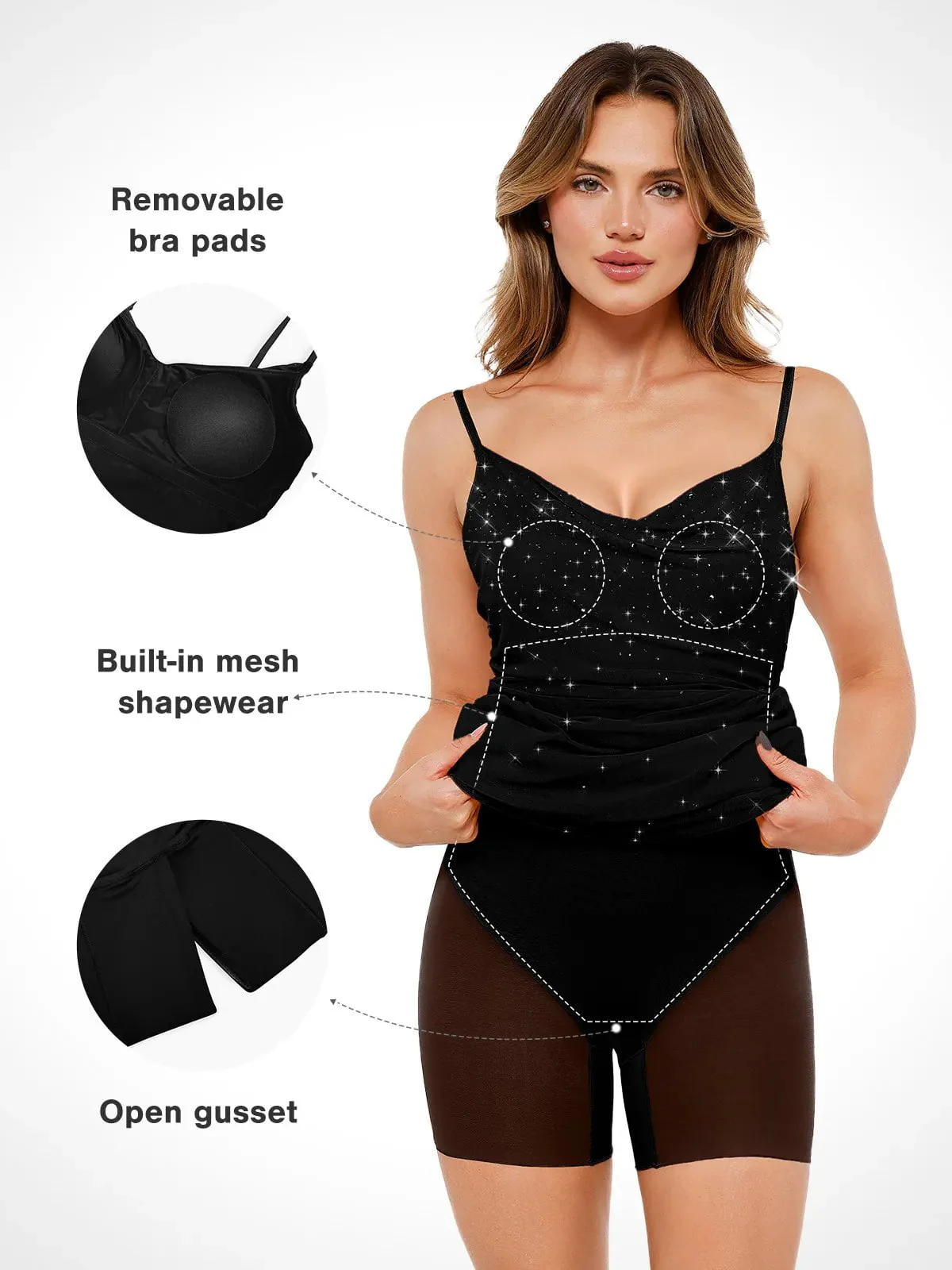 Shapewear Heat-Set Crystal Mesh Slimming Maxi Slip Dress - Image 30