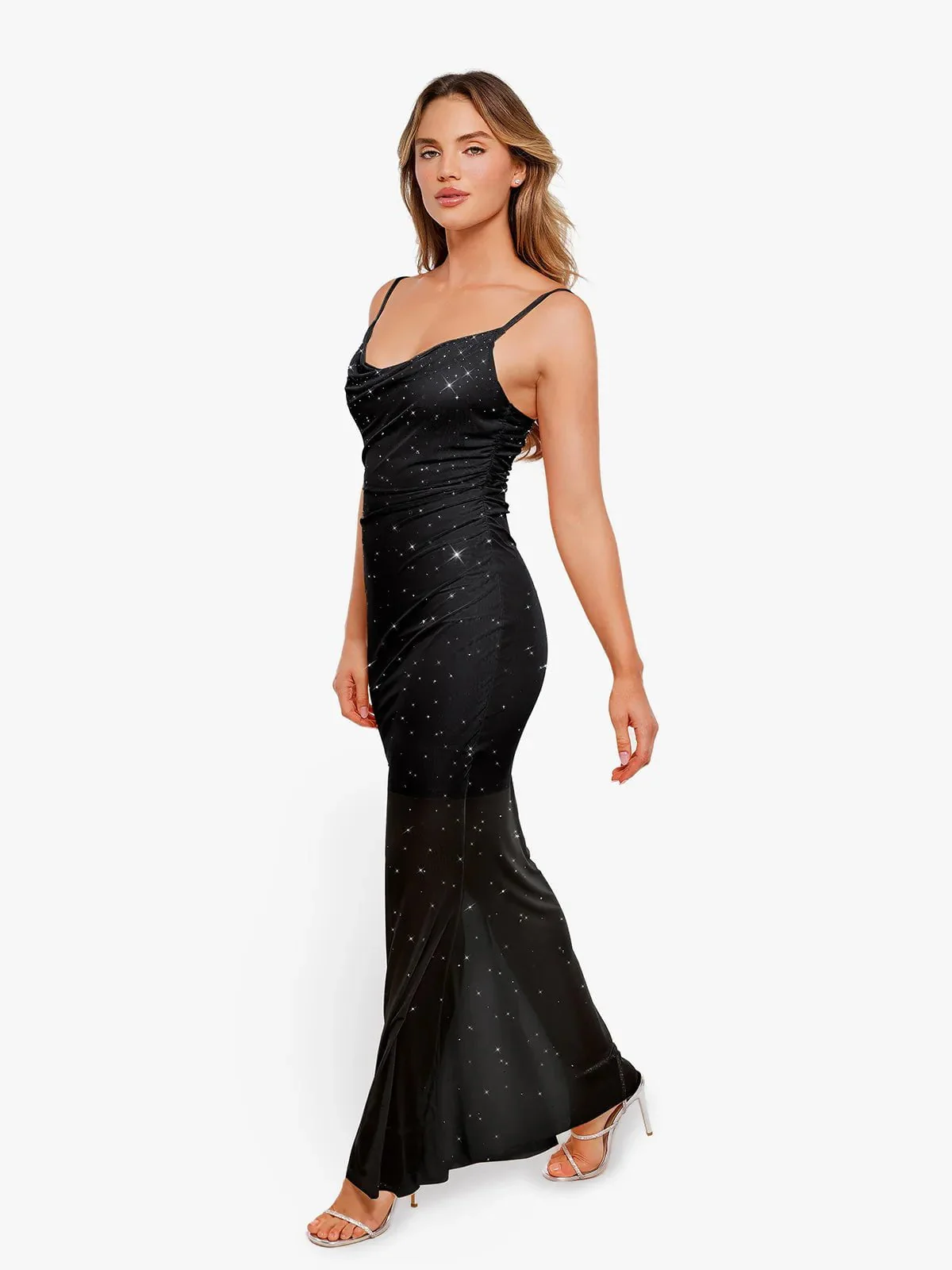 Shapewear Heat-Set Crystal Mesh Slimming Maxi Slip Dress For Insiders - Image 22