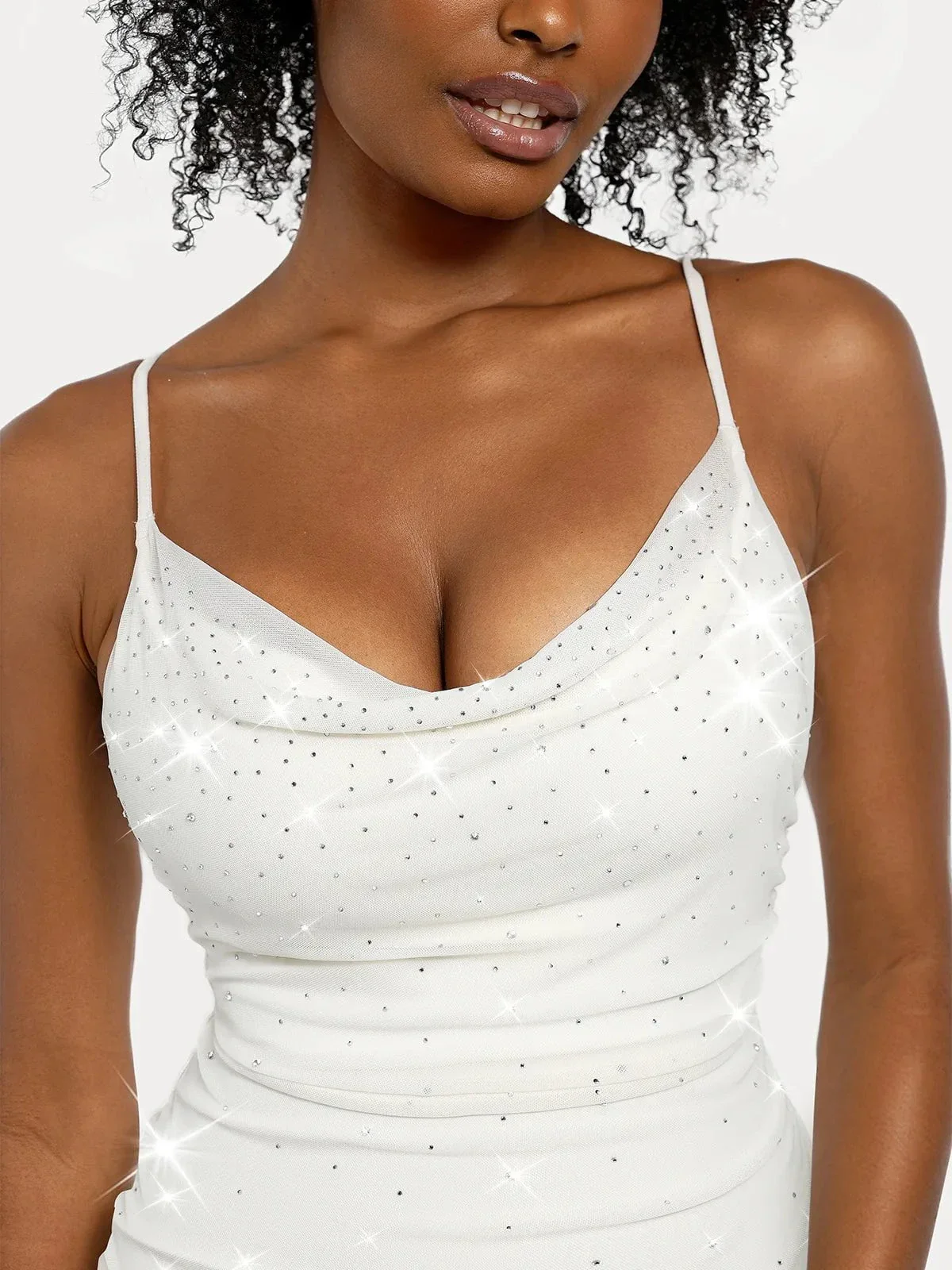 Shapewear Heat-Set Crystal Mesh Slimming Maxi Slip Dress - Image 6