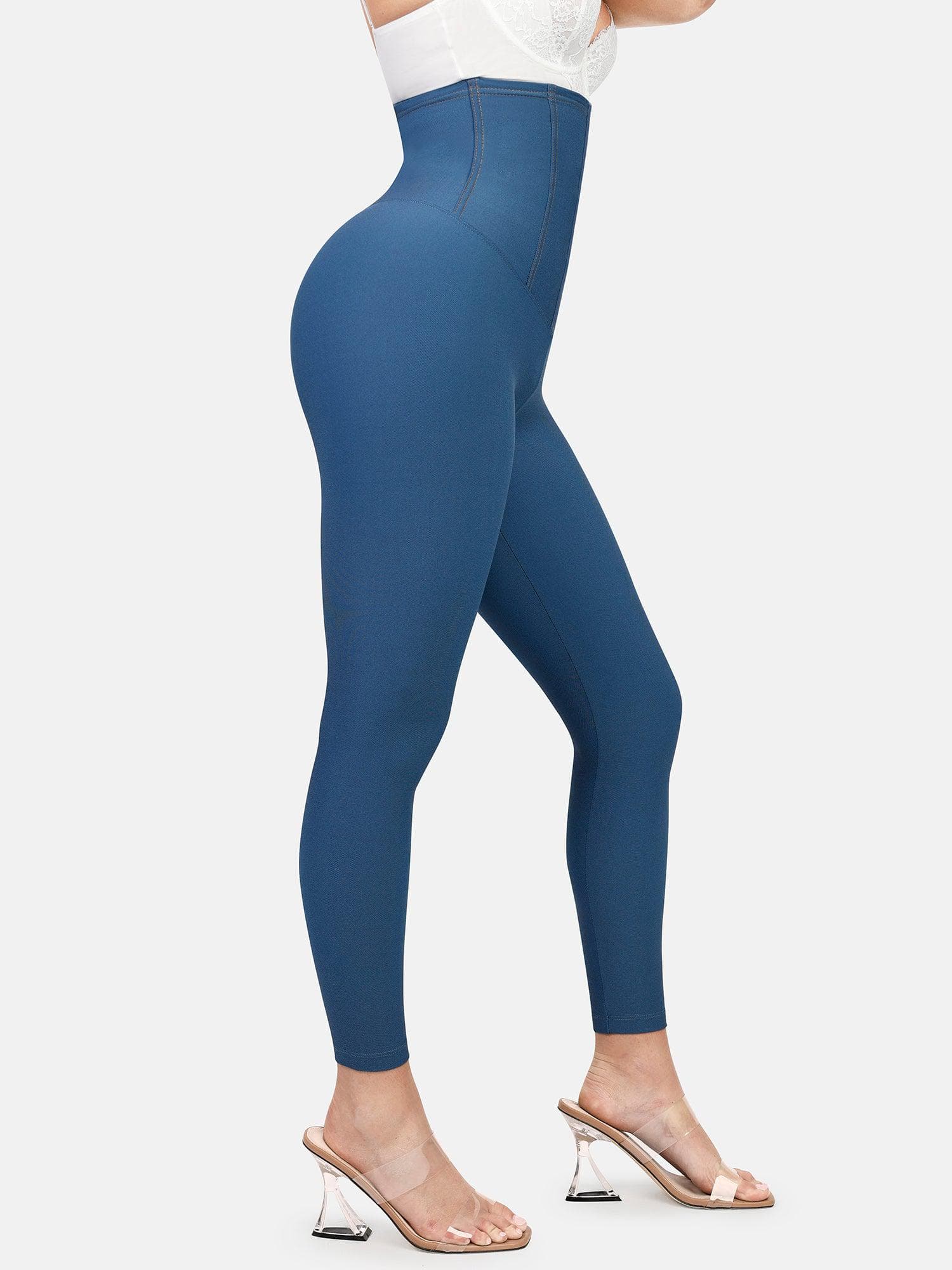 Shapewear High-Waist Tummy Control Denim Leggings - Image 4