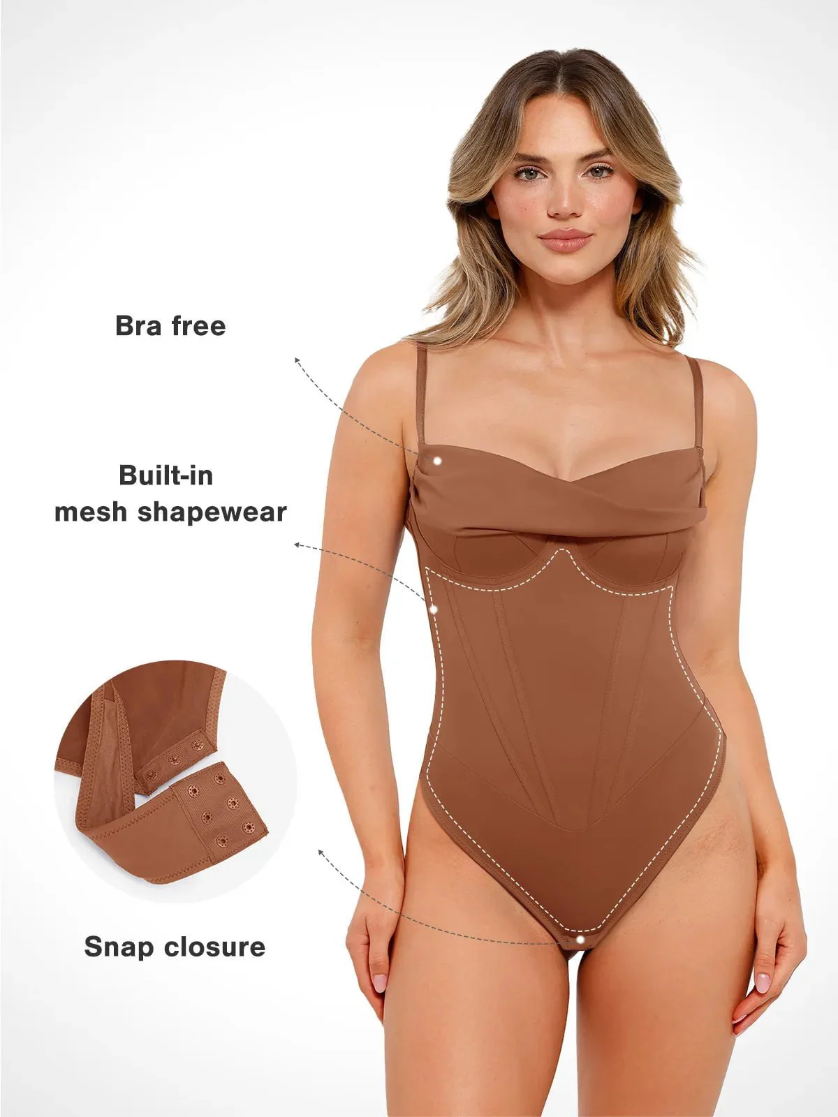 Shapewear Hourglass Corset Bust Draping Bodysuit - Image 2